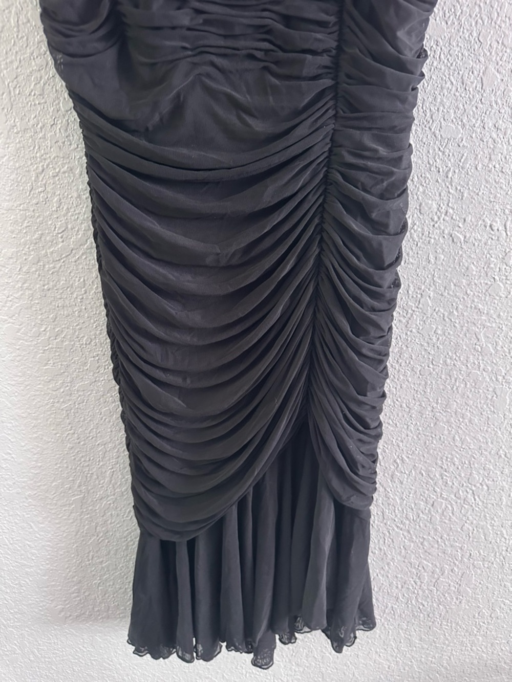 Tadashi Collection Black Ruched Cocktail Dress One Shoulder Jersey Bodycon M - Picture 4 of 14